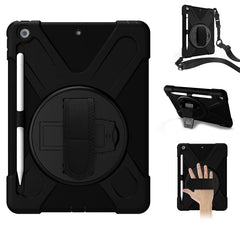 Bulk Packaging Heavy Duty Case with Kickstand Built-in Screen protector Hand and Shoulder Strap Black for iPad 10.2 2021 9th Gen/10.2 2020 8th Gen/iPad 10.2 2019