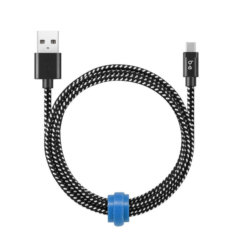 Blu Element Braided Charge/Sync USB-C to USB-A Cable 4ftZebra