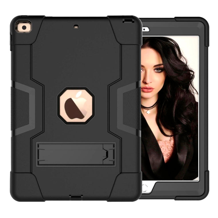 Bulk Packaging Rugged Case with Built in Kickstand Black for iPad 10.2 2021 9th Gen/10.2 2020 8th Gen/iPad 10.2 2019