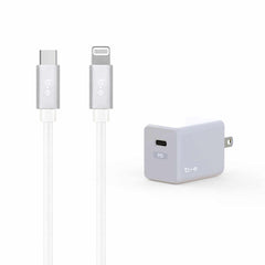 Blu Element Wall Charger USB-C 20W PD w/Lightning Cable 4ft White