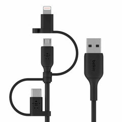 Belkin BoostCharge Universal 3-in-1 Charge/Sync Cable 3ft Black