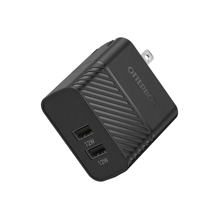 OtterBox USB-A Dual Port Wall Charger Premium 12W Black